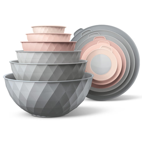COOK WITH COLOR mixing bowls with diamond design for versatile kitchen prep