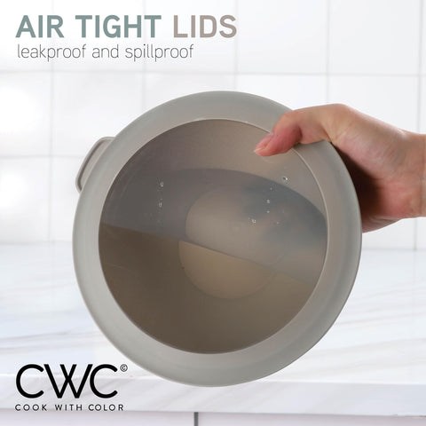 Cook with Color freezer-safe bowls support batch cooking and future meals.
