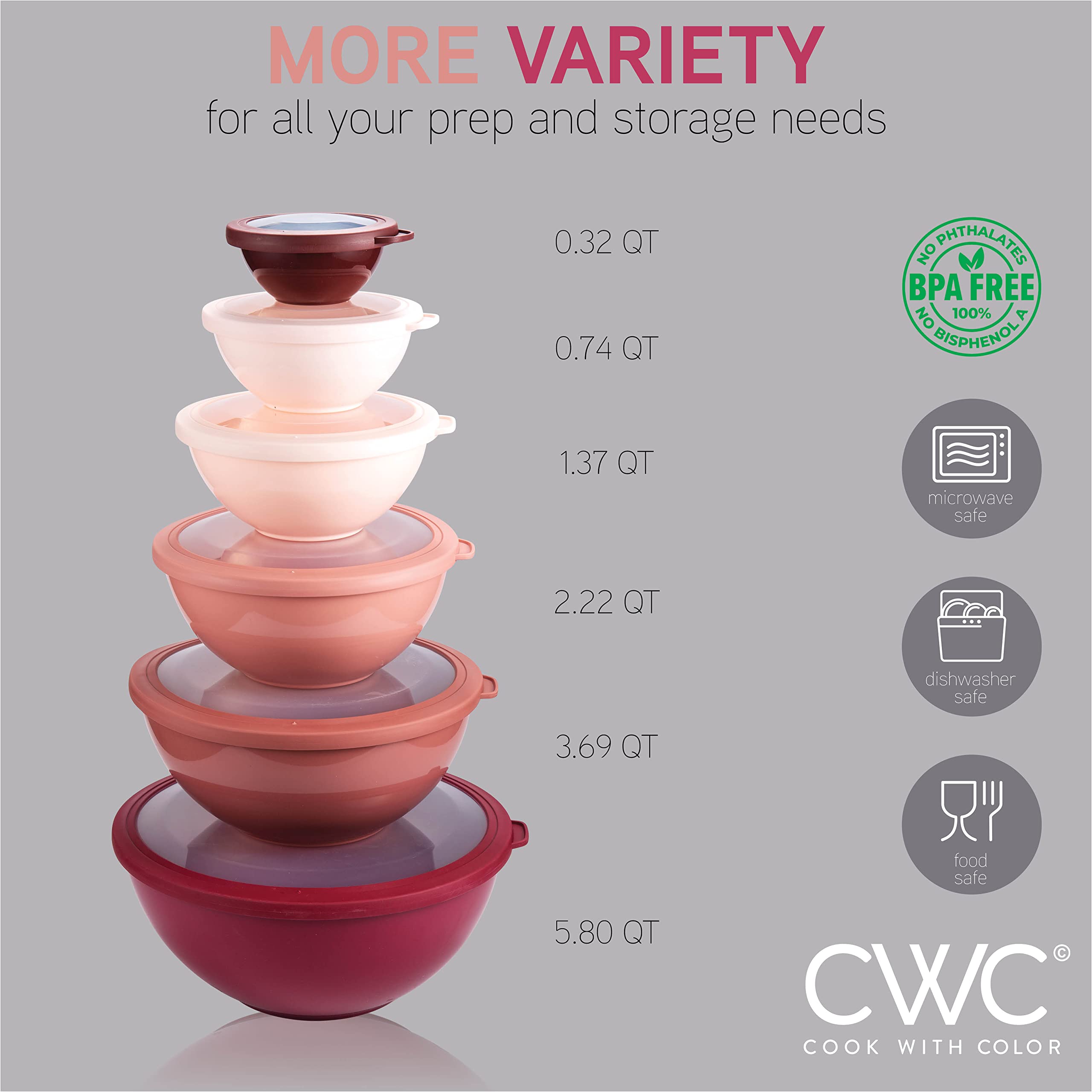 Cook With Color 0.32 qt prep bowl offers precise mise en place.