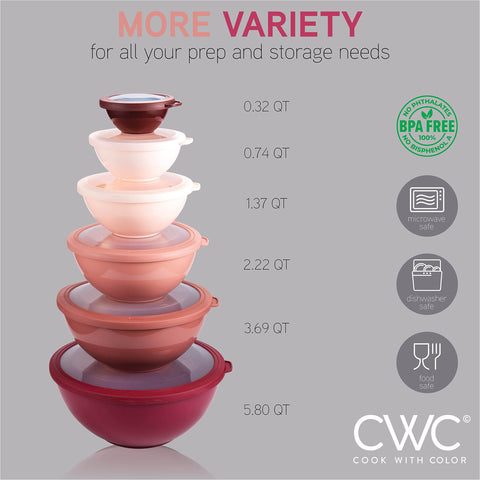 Cook With Color 0.32 qt prep bowl offers precise mise en place.
