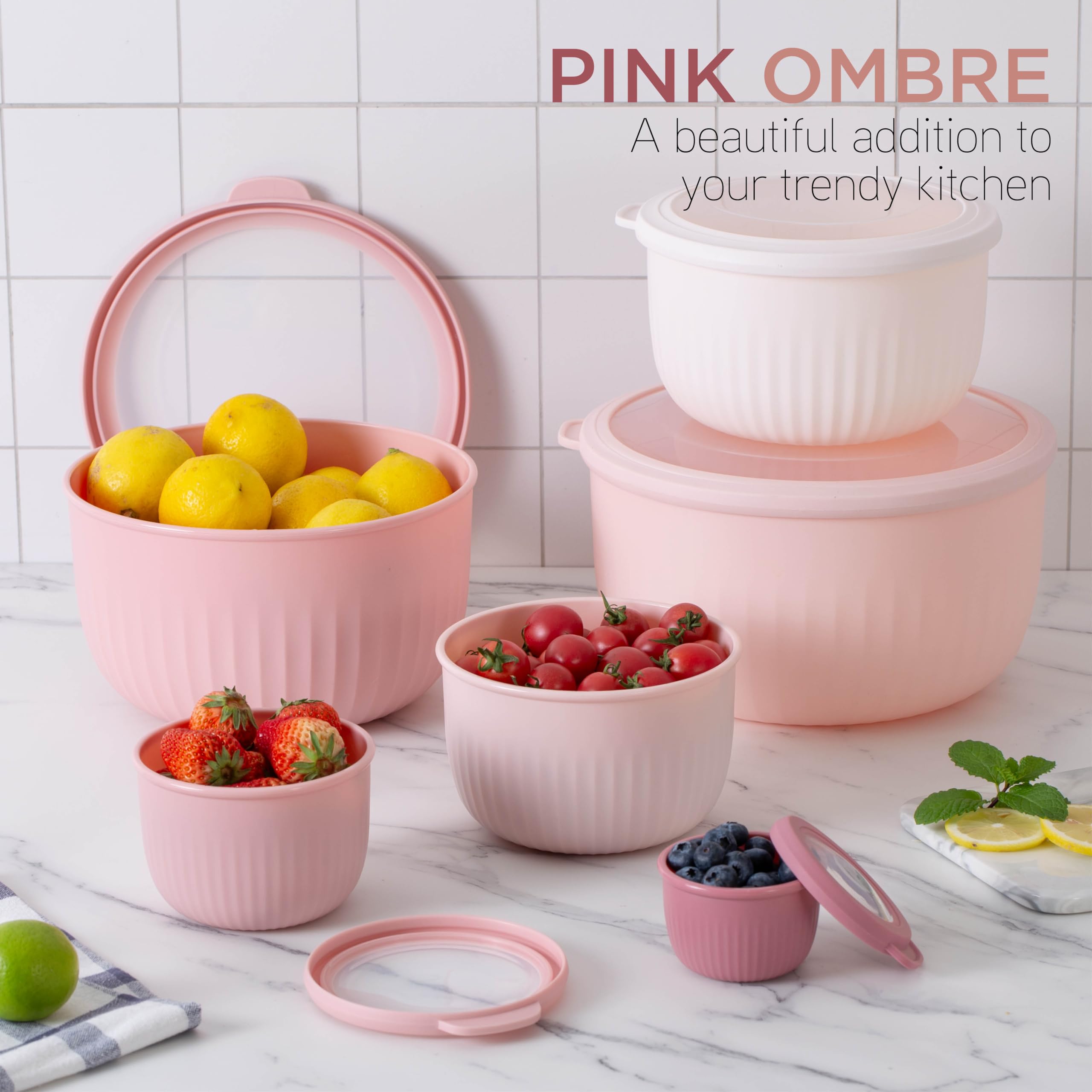 COOK WITH COLOR nestable bowls fit in tight spaces when not in use.