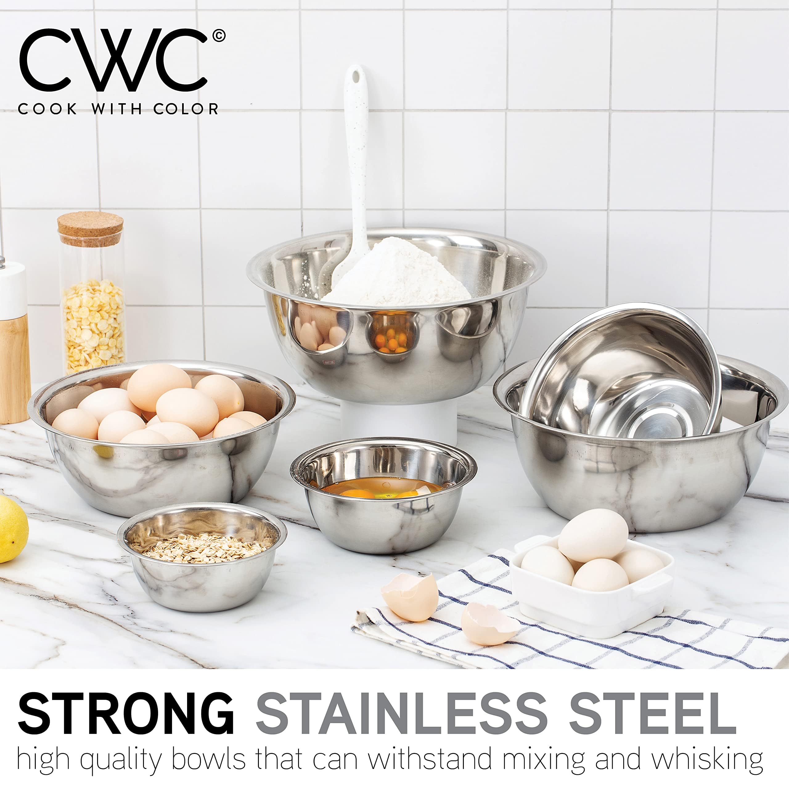 COOK WITH COLOR 6-piece set provides space-saving nesting design.