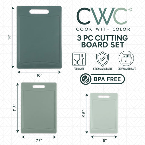 COOK WITH COLOR mint medium non-slip board with easy grip for veggies prep