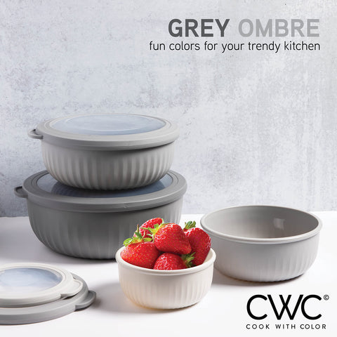 COOK WITH COLOR ombre bowls with various sizes for easy prep.