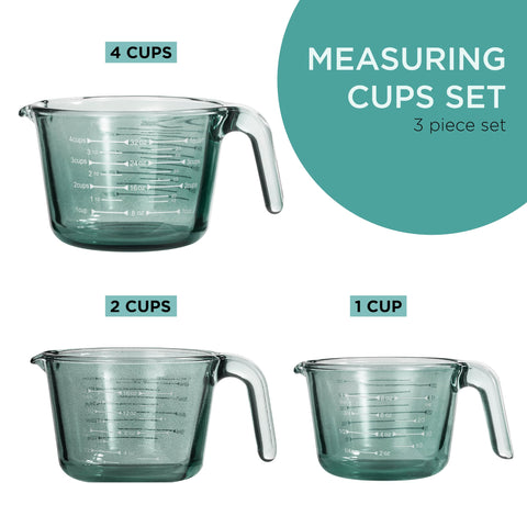 COOK WITH COLOR one cup glass measuring cup with clear markings for accuracy