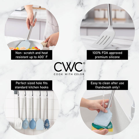 Cook With Color silicone turner heat resistant for nonstick pans