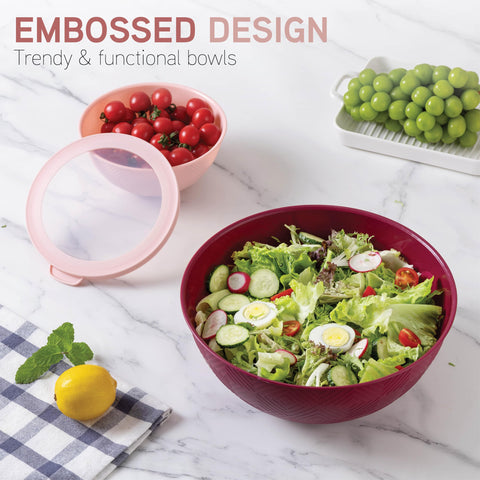 COOK WITH COLOR six lids rose snap-tight for secure storage