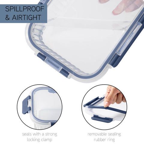 COOK WITH COLOR square container fits lunch bags for compact storage.