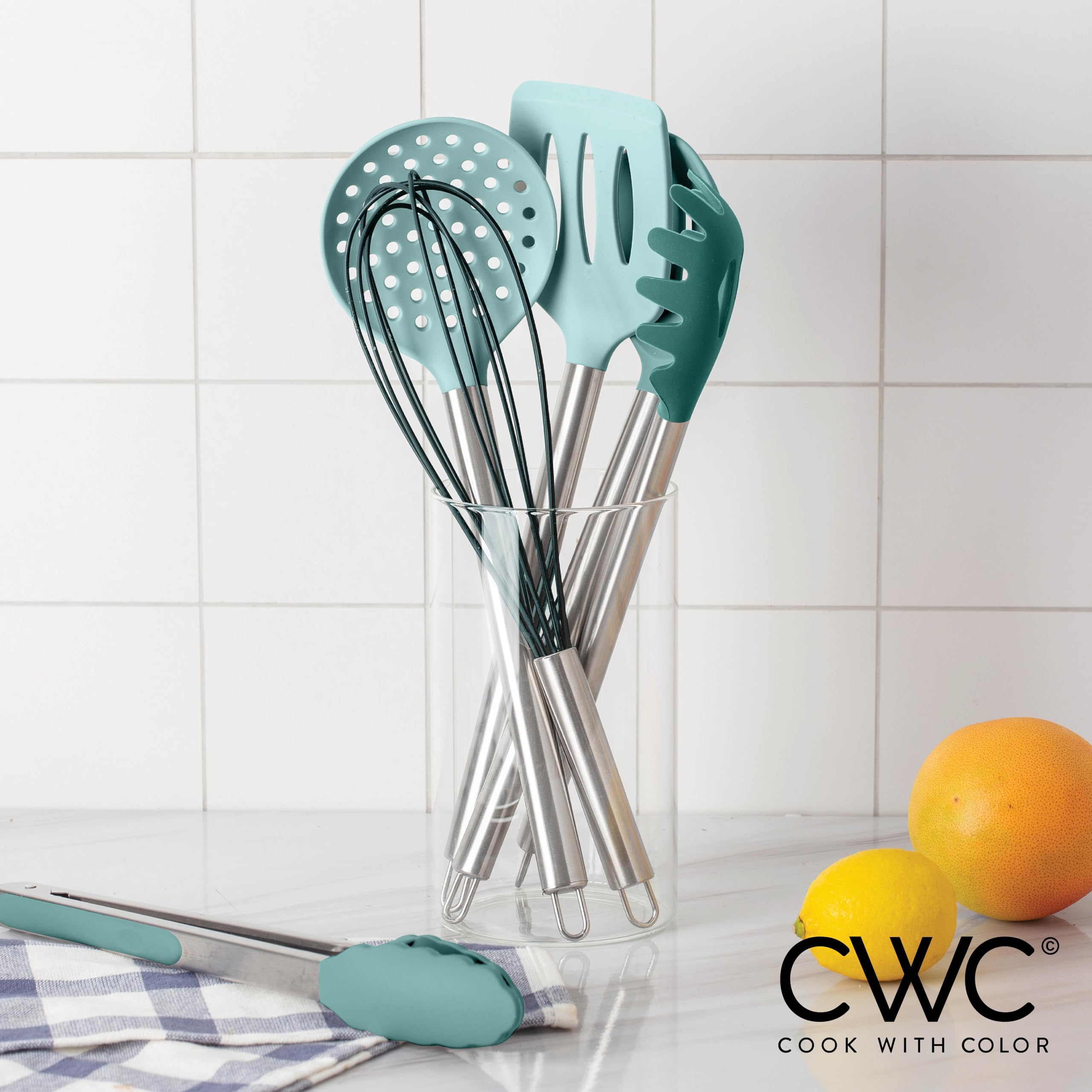 COOK WITH COLOR teal ladle ideal for soups and stews