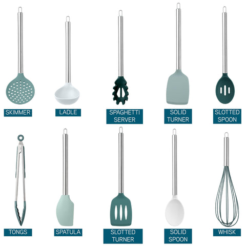 COOK WITH COLOR teal slotted spoon perfect for draining pasta without scratching pans