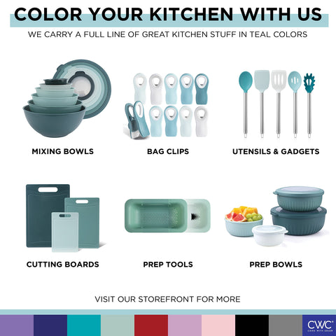 COOK WITH COLOR teal spatula smooth edge for flipping delicate foods