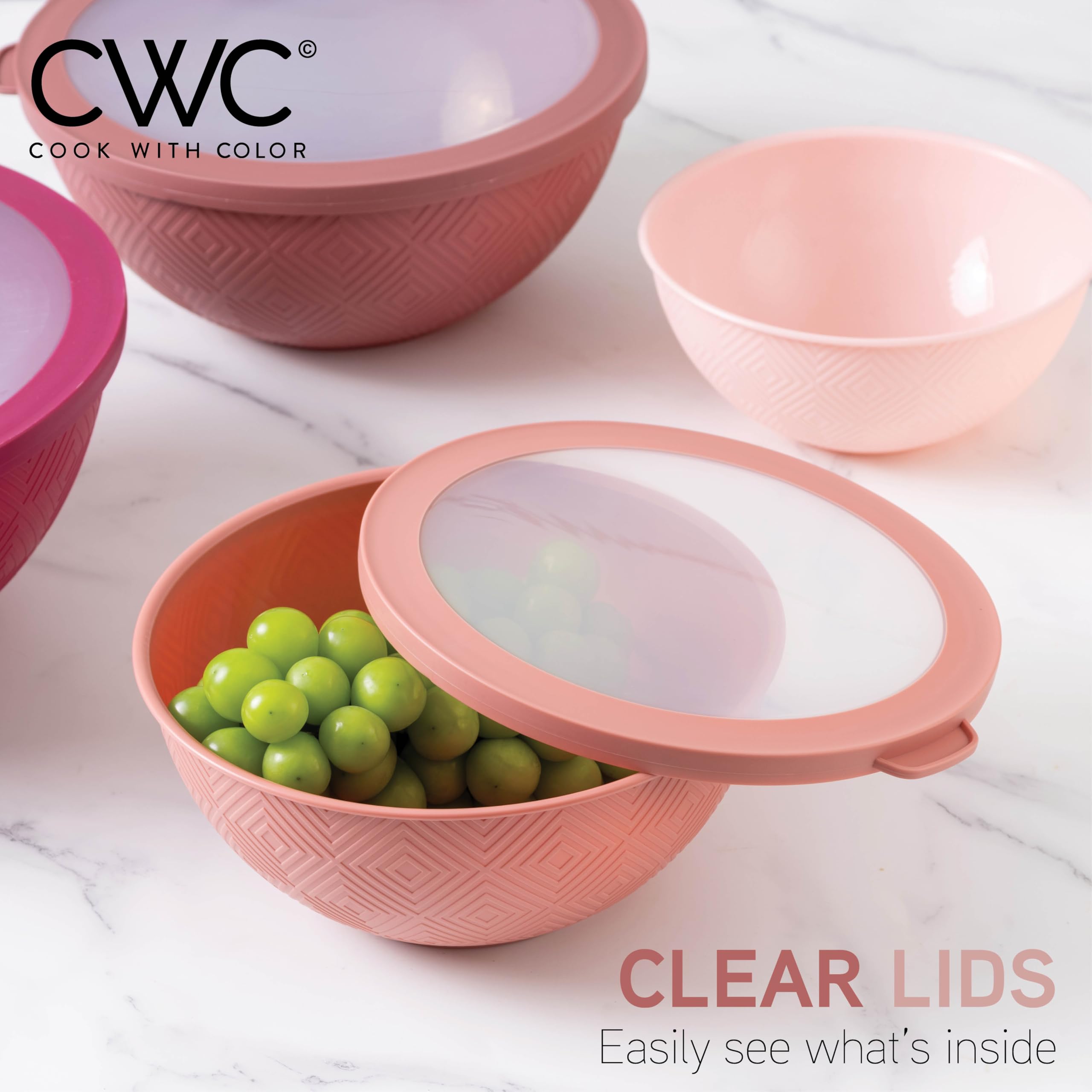 COOK WITH COLOR top-rack dishwasher-safe bowls for easy cleaning
