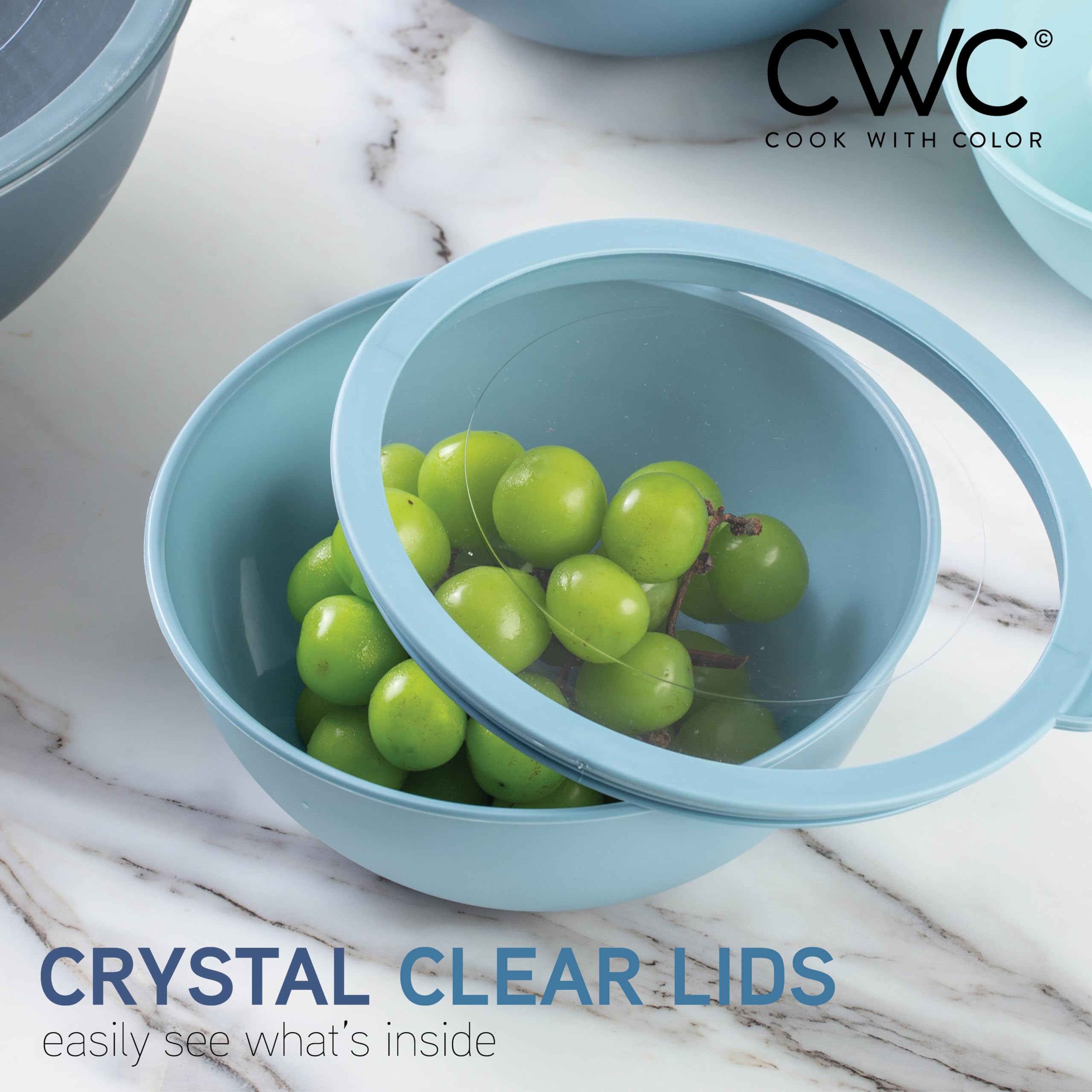 COOK WITH COLOR Tritan lids for airtight storage and reuse