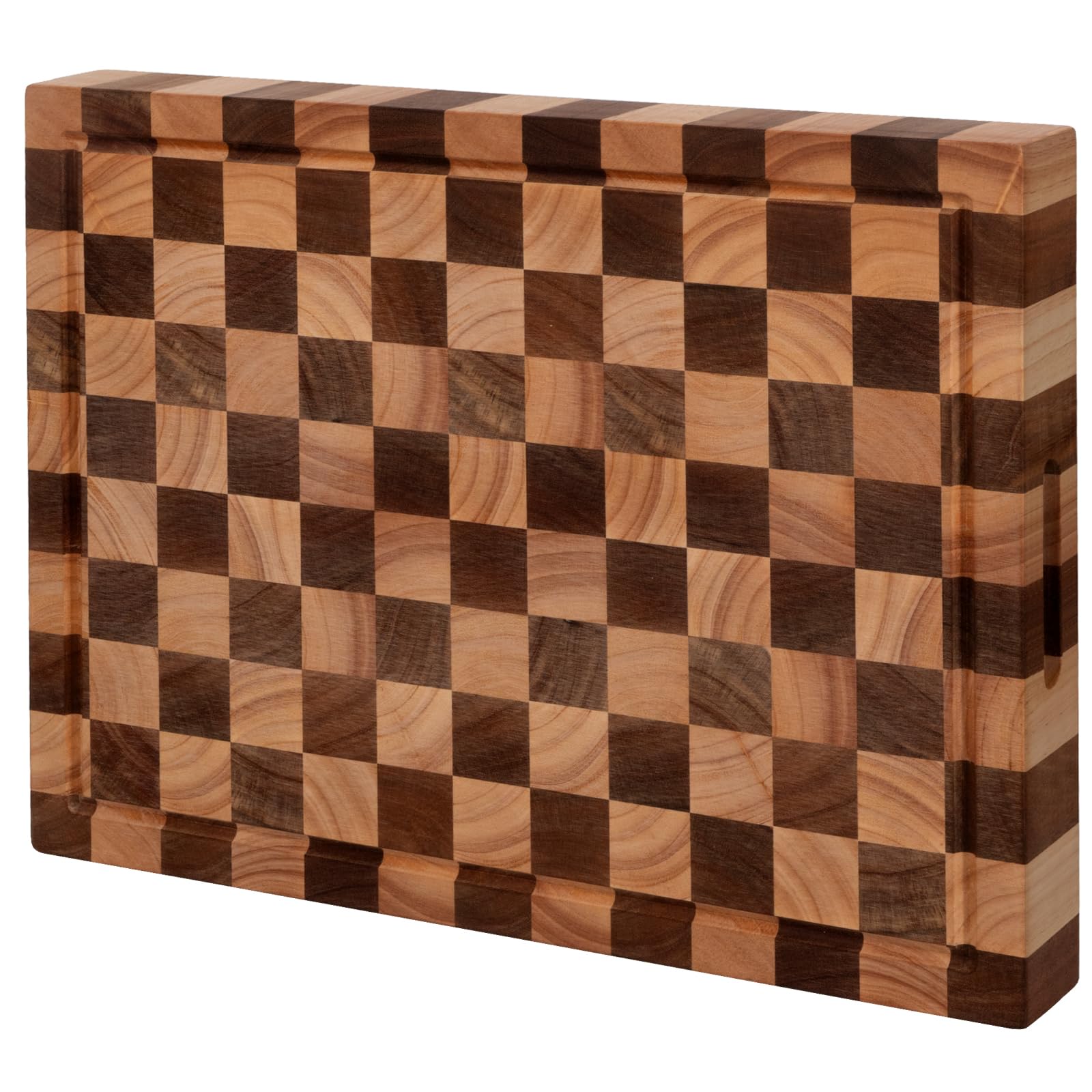 Cookaholic acacia cutting board 20x15 surface for spacious meal prep.