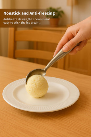 Cookeep one-piece design scoop, seamless durability for frozen desserts.