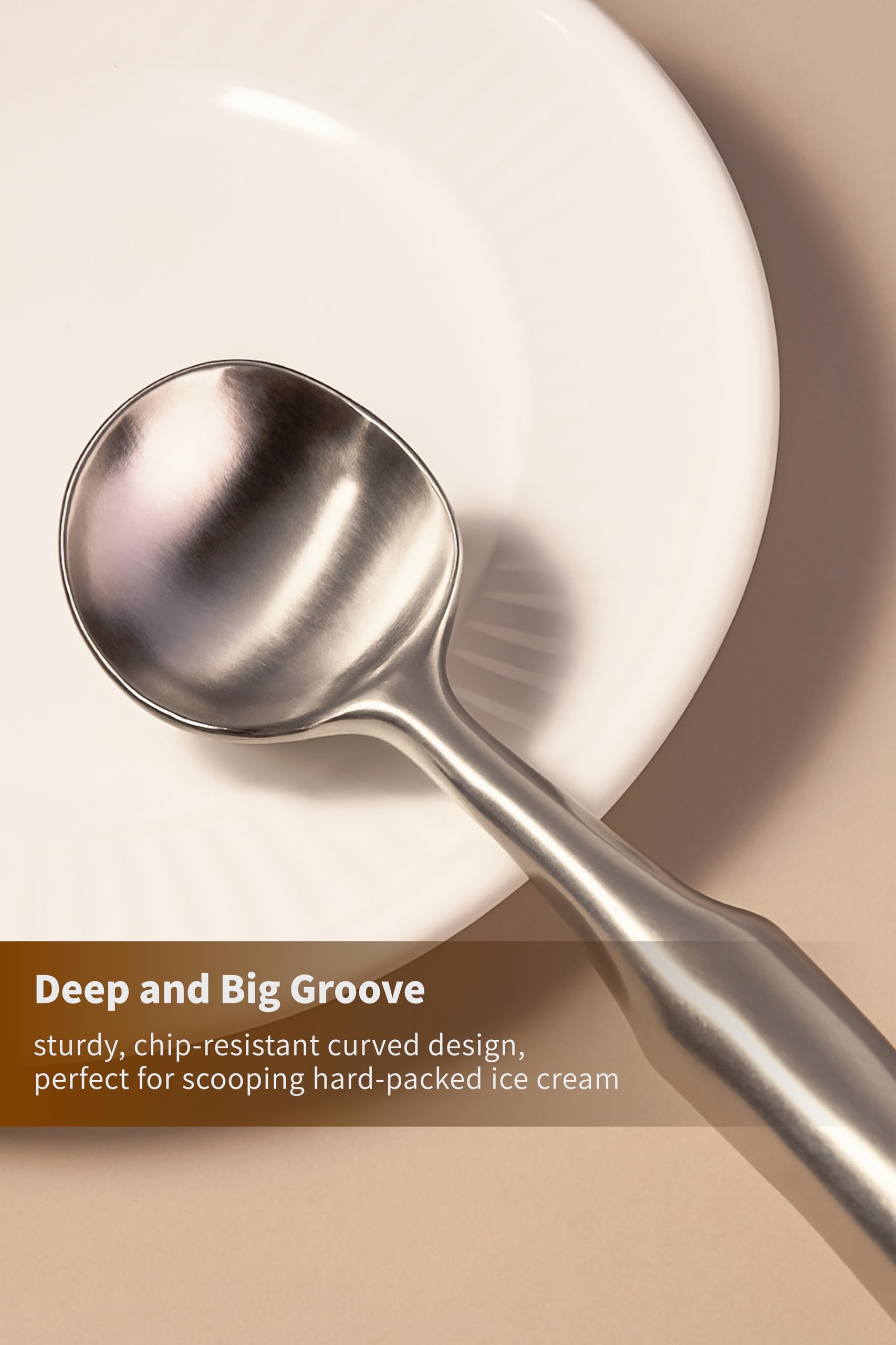Cookeep perfect-sphere ice cream scoop, deep bowl for uniform servings.