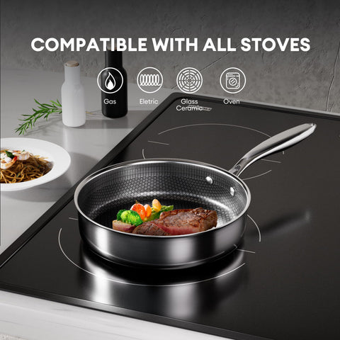 Cooker King 3-layer stainless steel core delivers even heat without hot spots.
