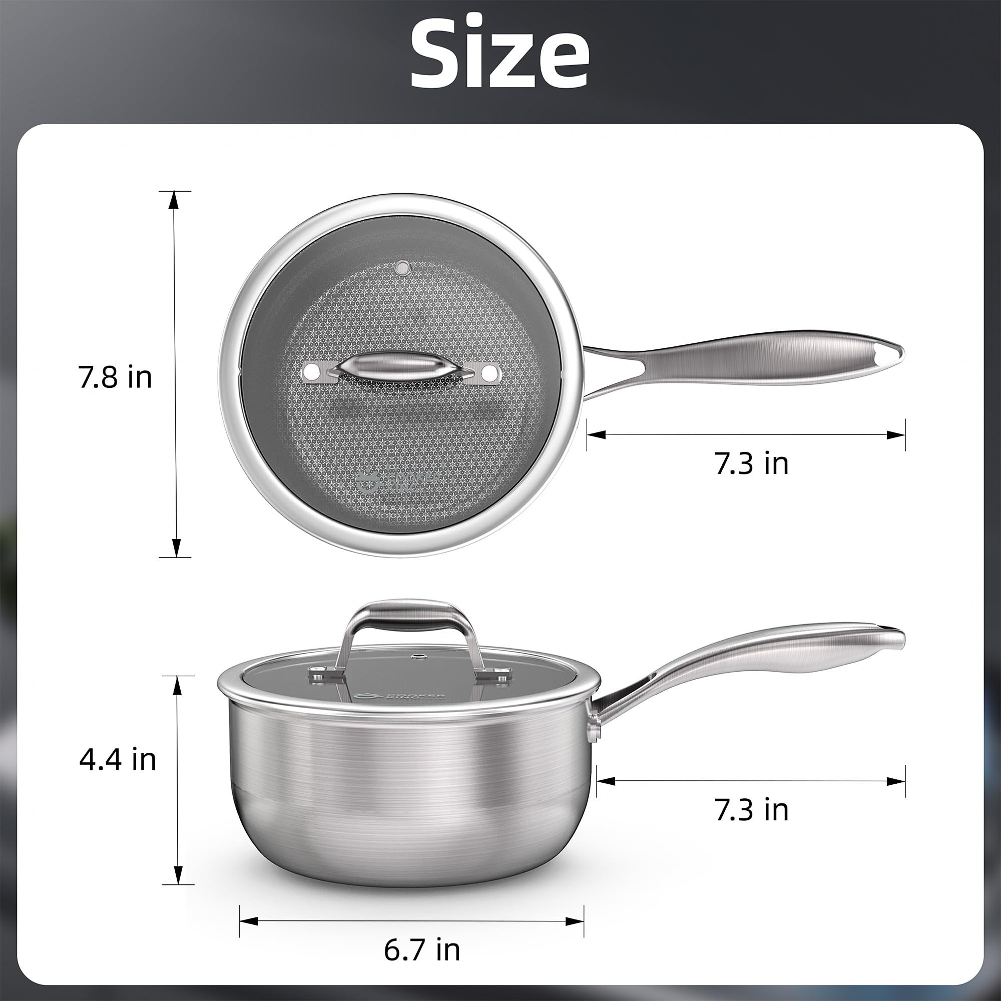 COOKER KING 3 Qt saucepan interior with ceramic coating for easy release