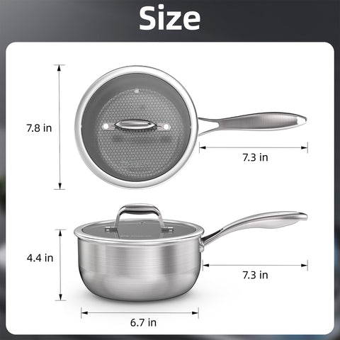 COOKER KING 3 Qt saucepan interior with ceramic coating for easy release