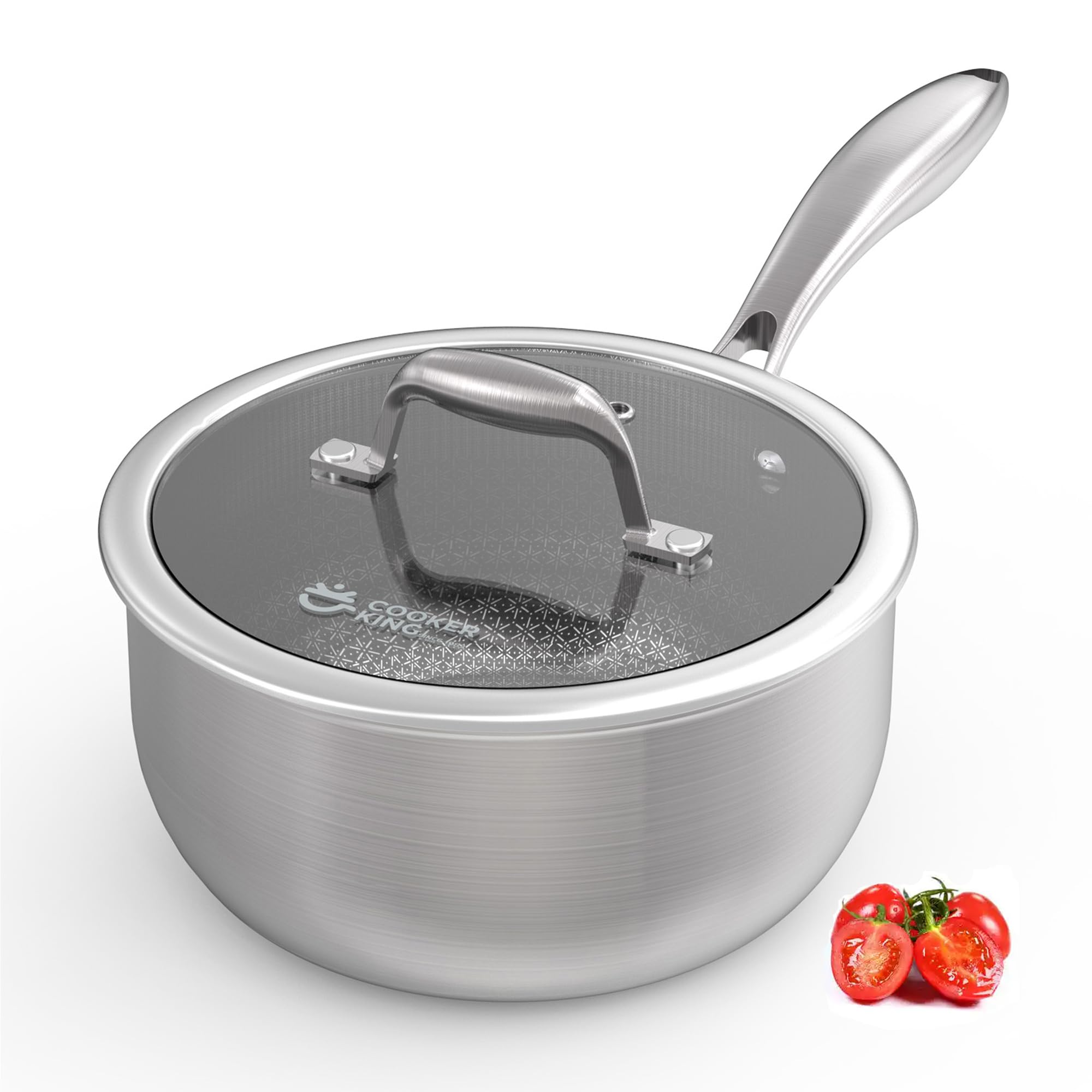 COOKER KING 3 Qt saucepan front view shows durable stainless steel for everyday cooking