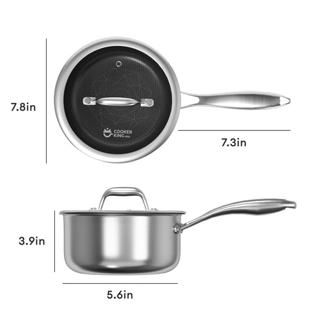 COOKER KING ceramic coating close-up highlights easy release and cleanup.