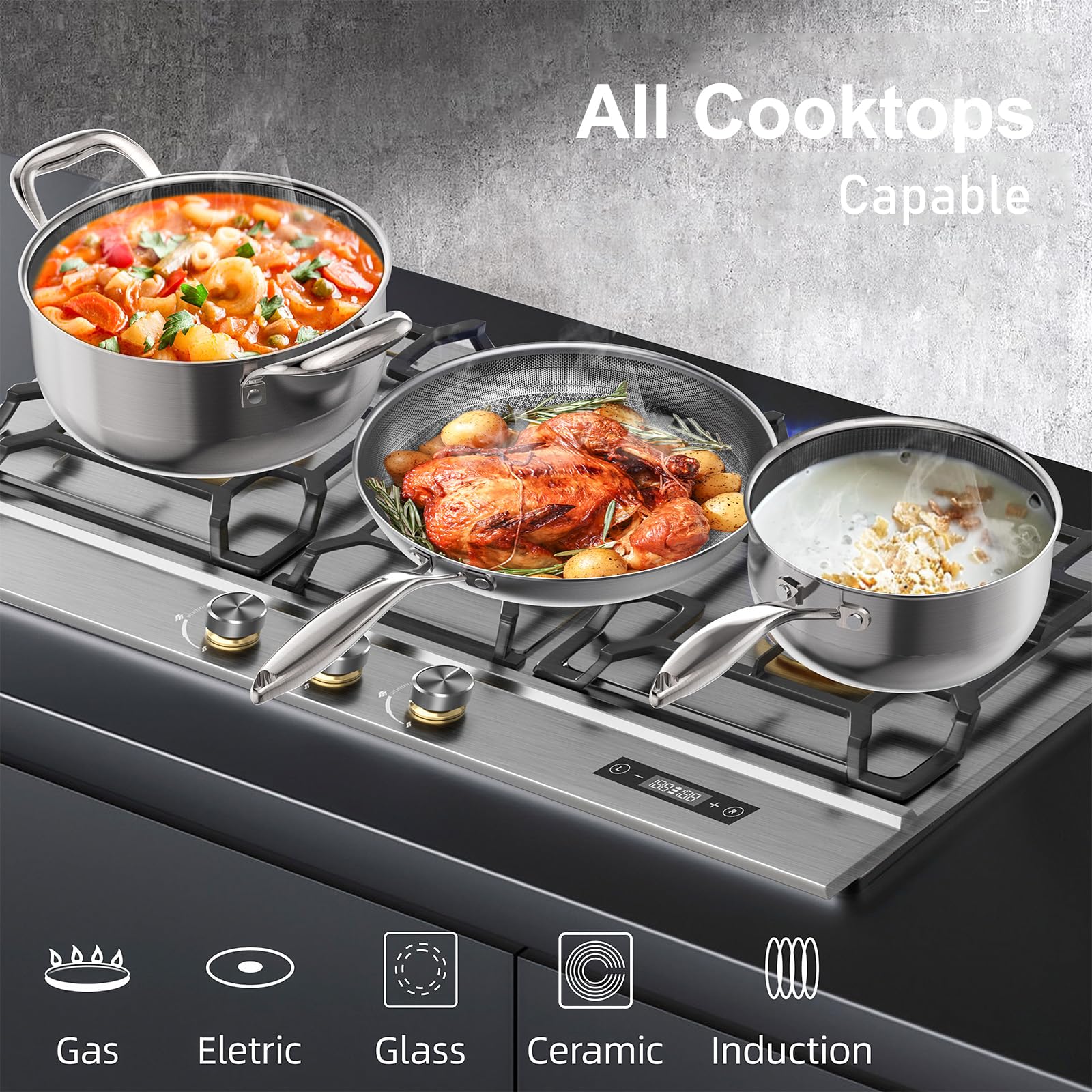 COOKER KING oven-safe up to 500°F expands roasting and finishing options.