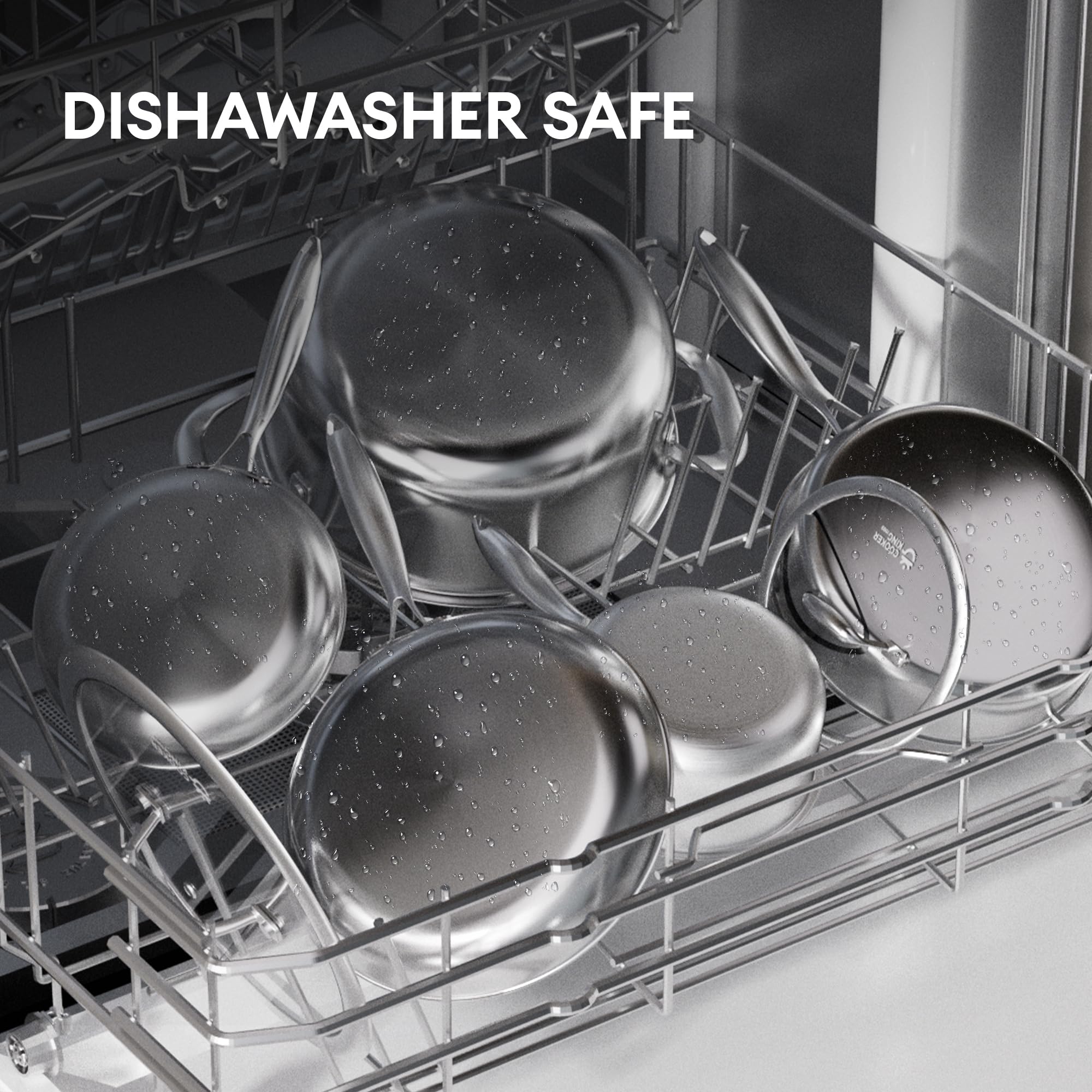 COOKER KING tempered-glass lids showcase simmering progress with a clear view.
