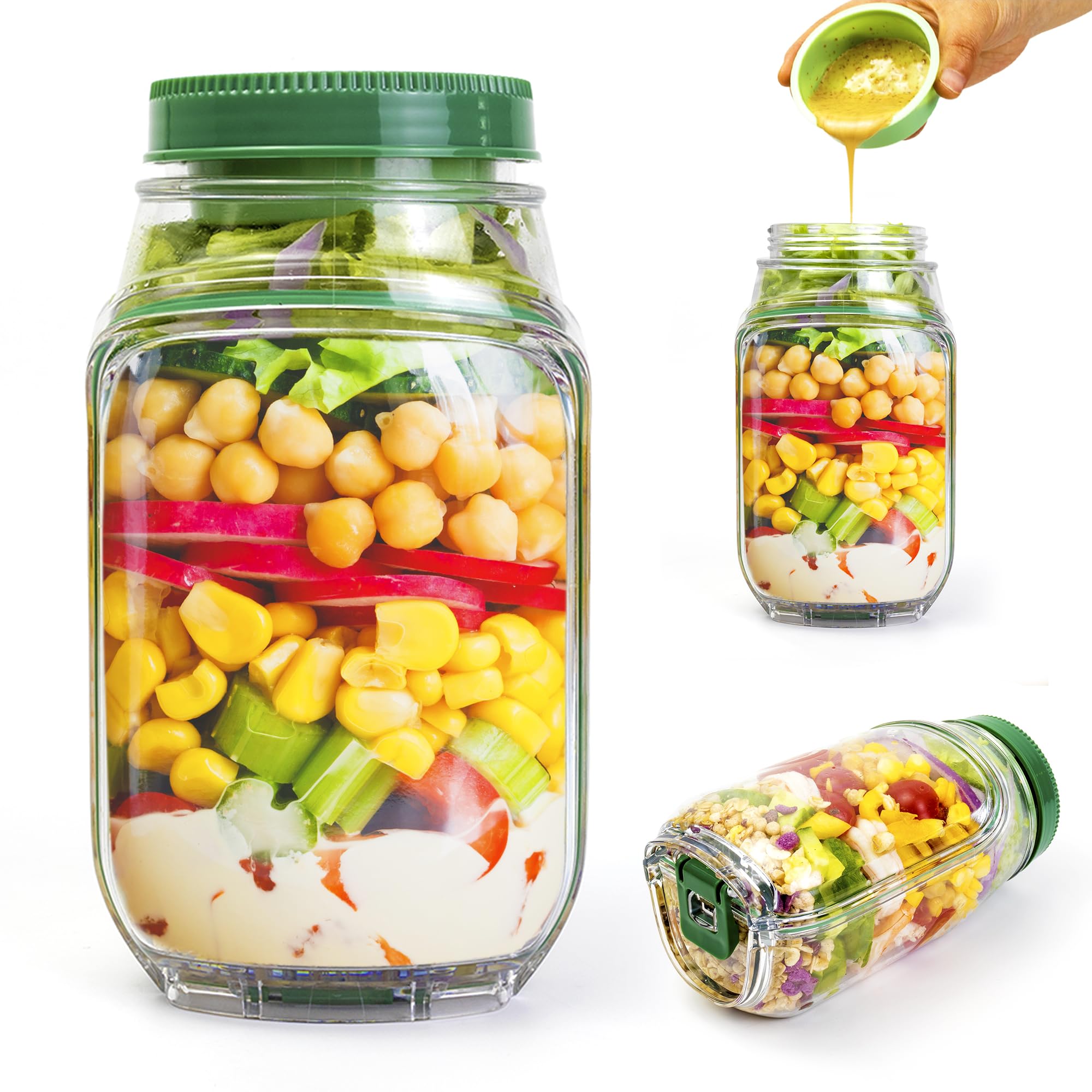 COOKERAA Salad Pod with side opening for easy, mess-free lunches