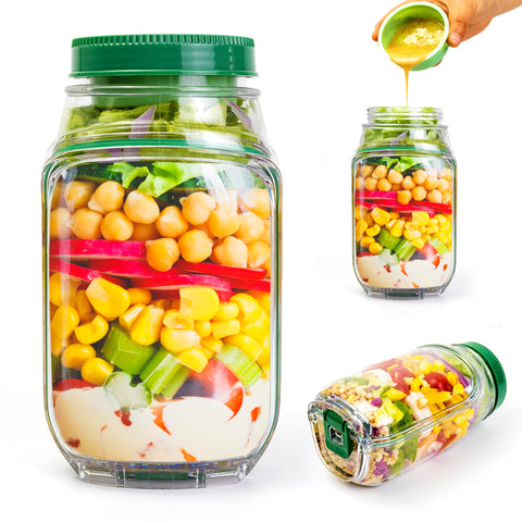 COOKERAA Salad Pod with side opening for easy, mess-free lunches