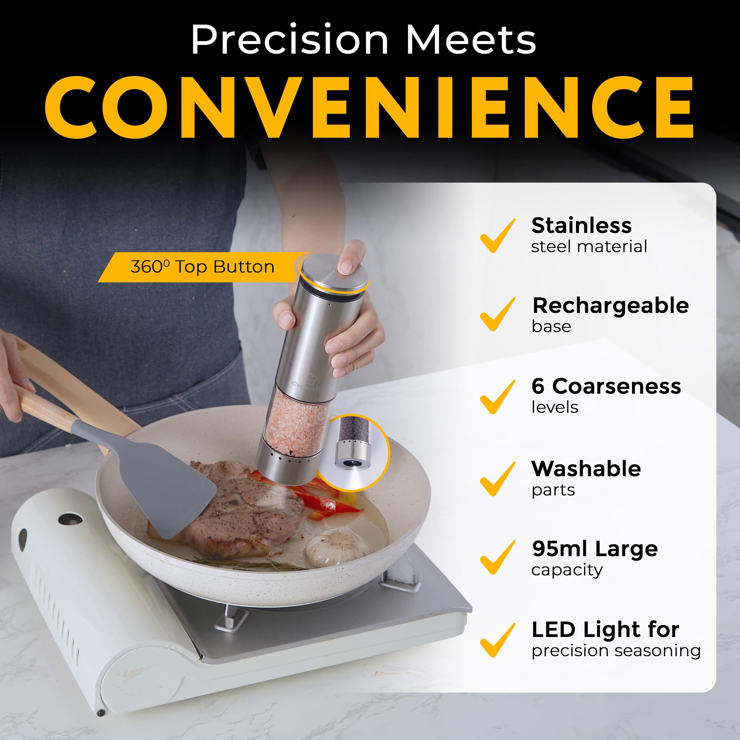 Cookerfy ceramic-grinder delivers smooth, consistent results with easy cleaning.
