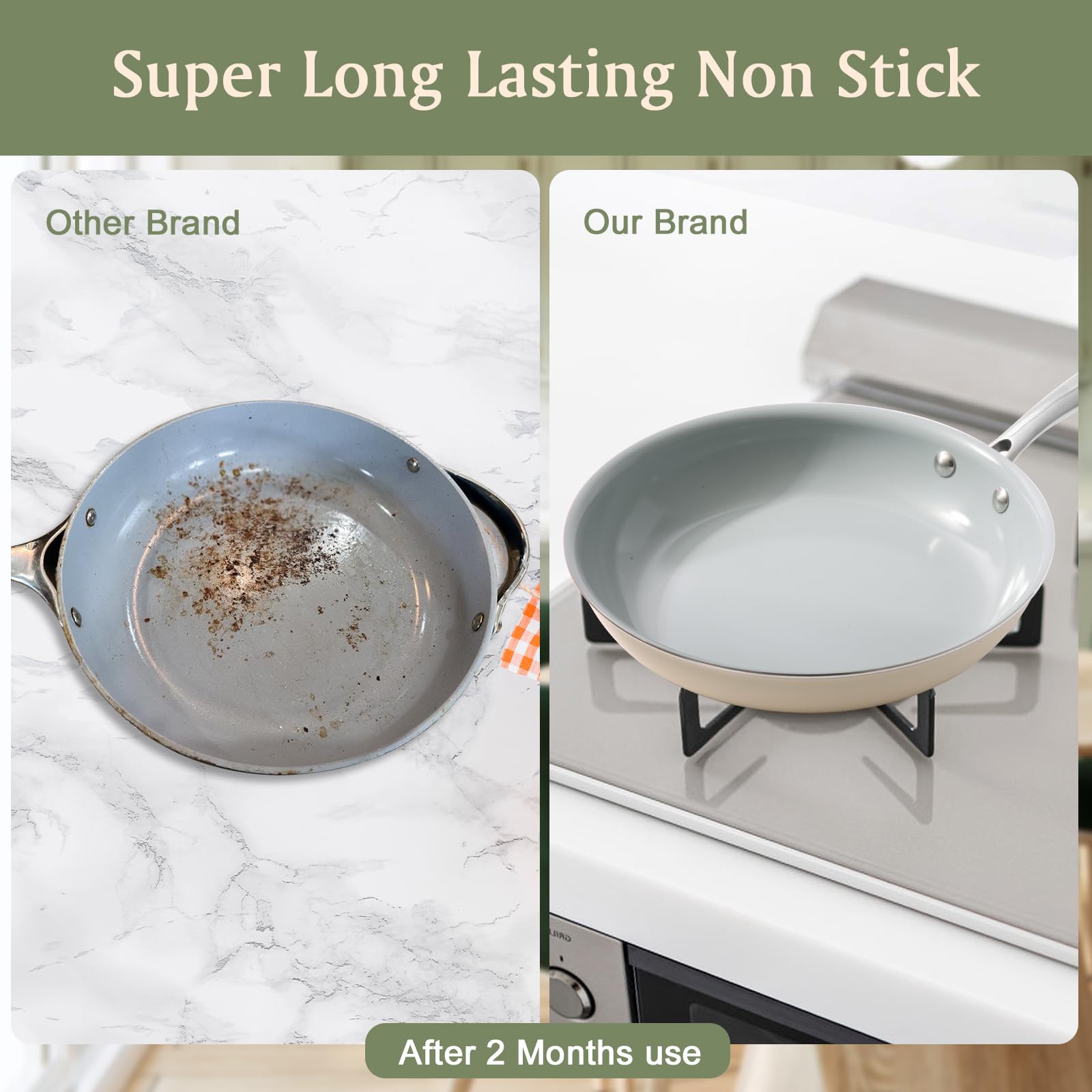Cookersway 8-inch handle-design emphasizes comfortable grip during cooking.