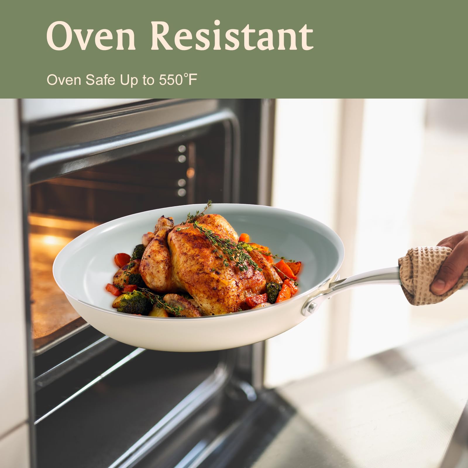 Cookersway 9-5-inch front view shows even heat for consistent results.