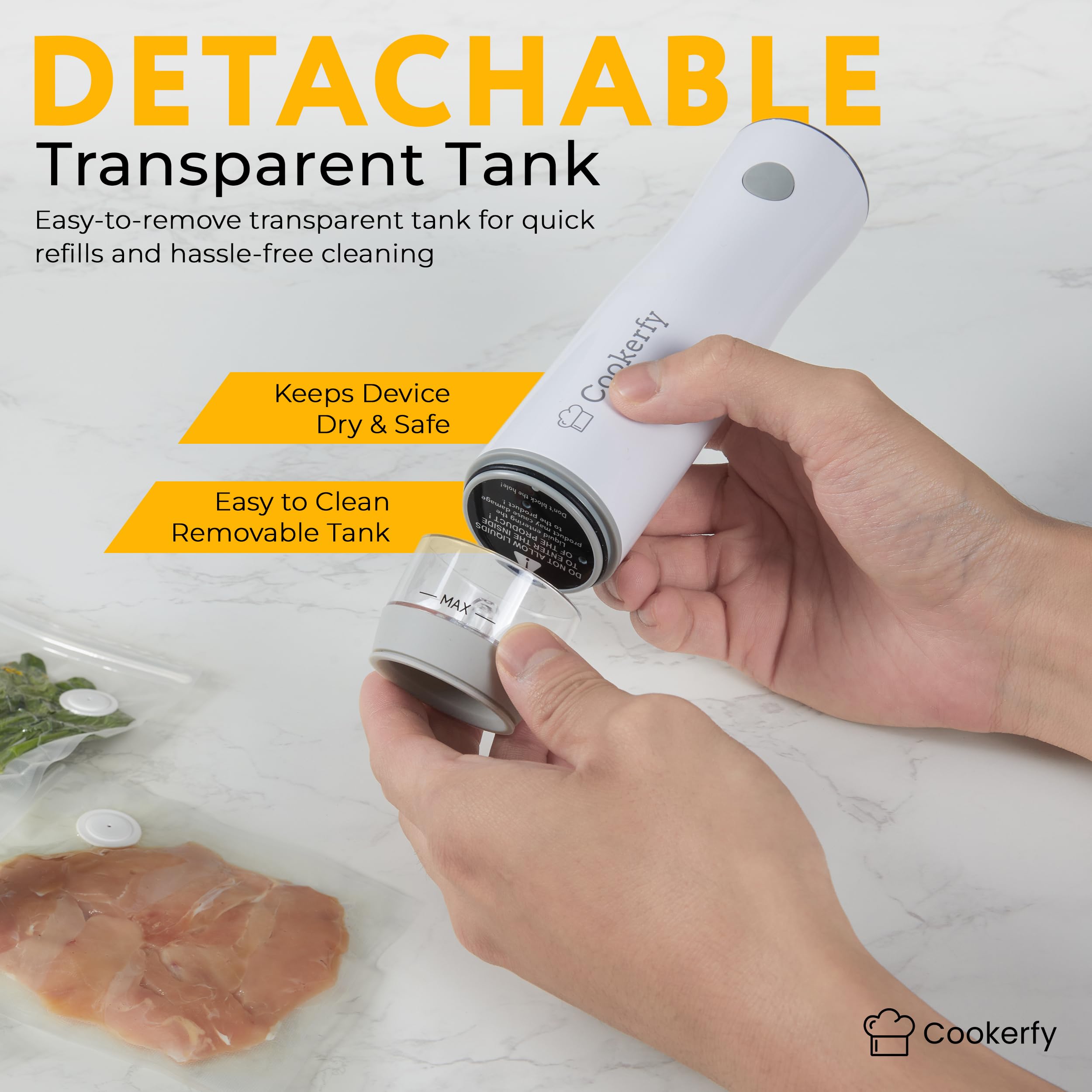 Cookerfy ultra-light handheld design fits in a bag for travel.