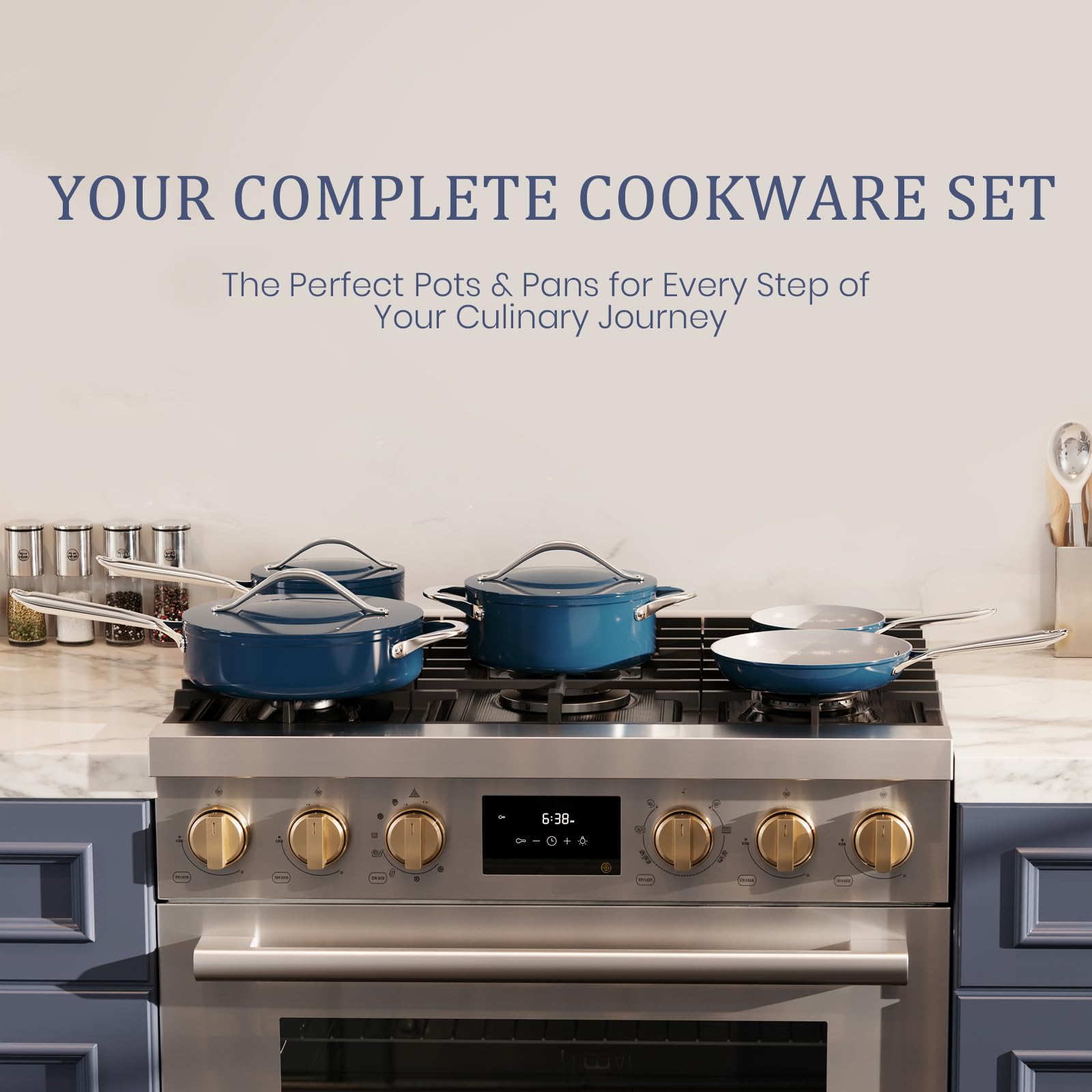 CookinCraze durable aluminum-core ensures even heating and warp resistance.