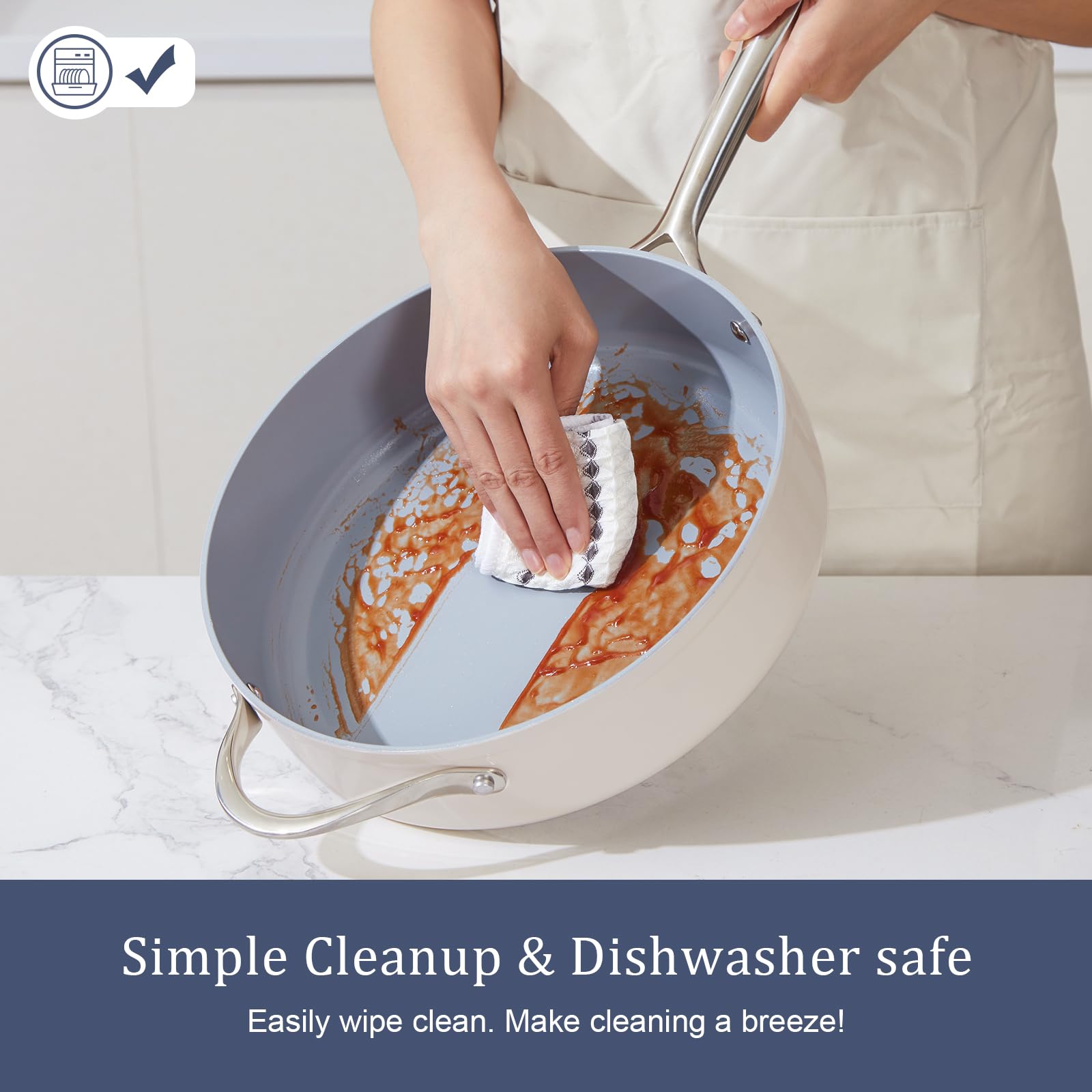 CookinCraze ergonomic handle provides secure grip during flipping.