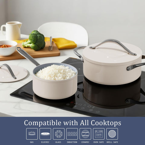 CookinCraze fast-even-heat-base highlights quicker heating on compatible stoves.