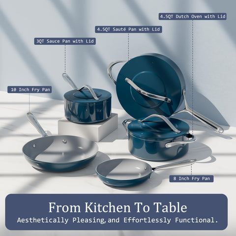 CookinCraze universal lids on ceramic pots enable clutter-free cooking.