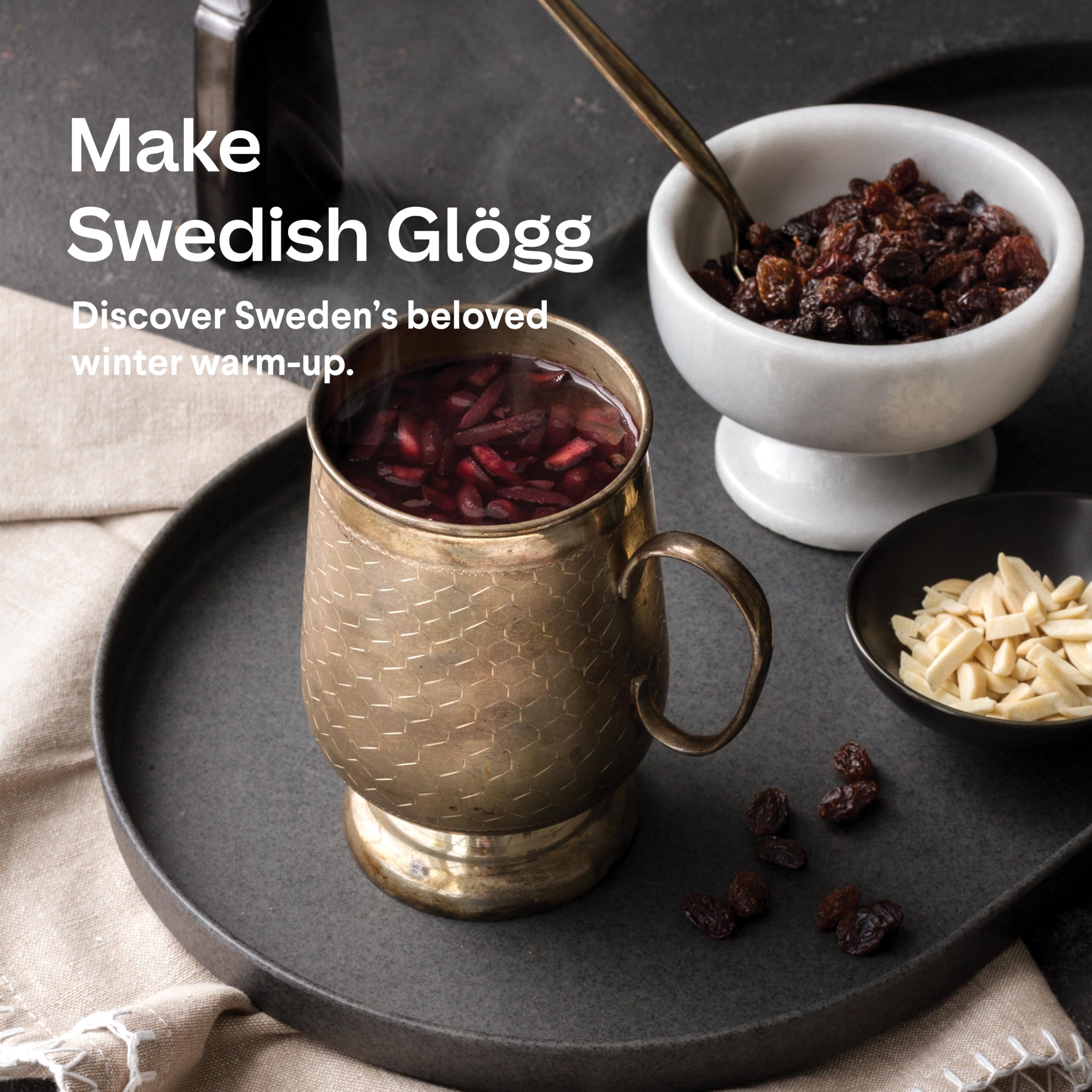 Cooking Gift Set mulled wine kit wine glass pairing shows festive table setup.