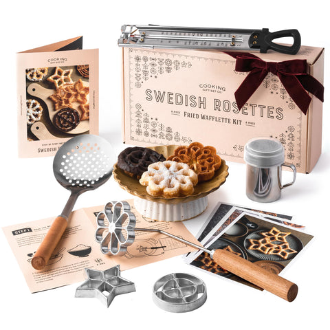 Cooking Gift Set rosette iron handle for easy Swedish rosette baking at home.