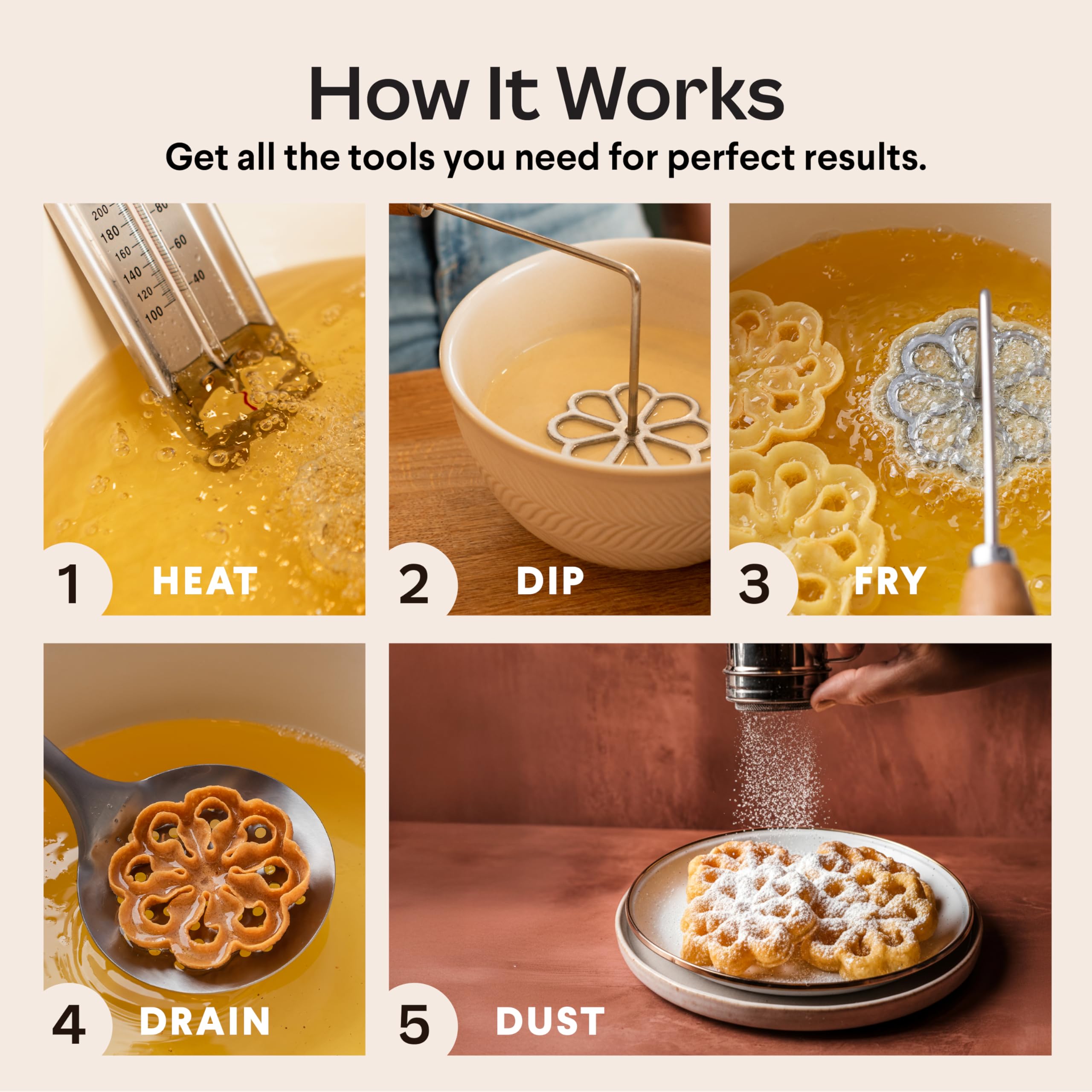 Cooking Gift Set waffle iron kit for whisper-thin, hot wafflettes.