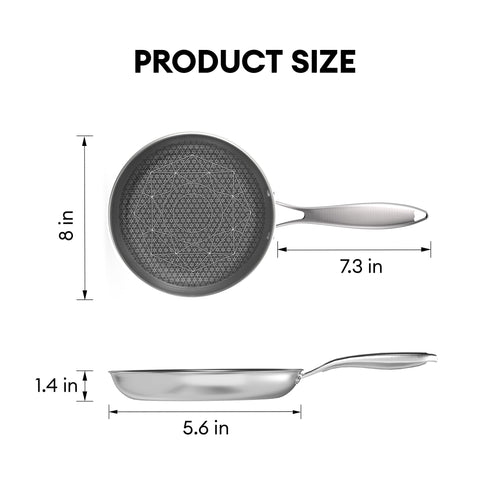 COOKER KING 8-Inch pan bottom view emphasizing durable 3-ply construction