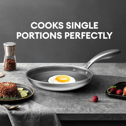 COOKER KING 8-Inch pan handle close-up highlighting stay-cool grip
