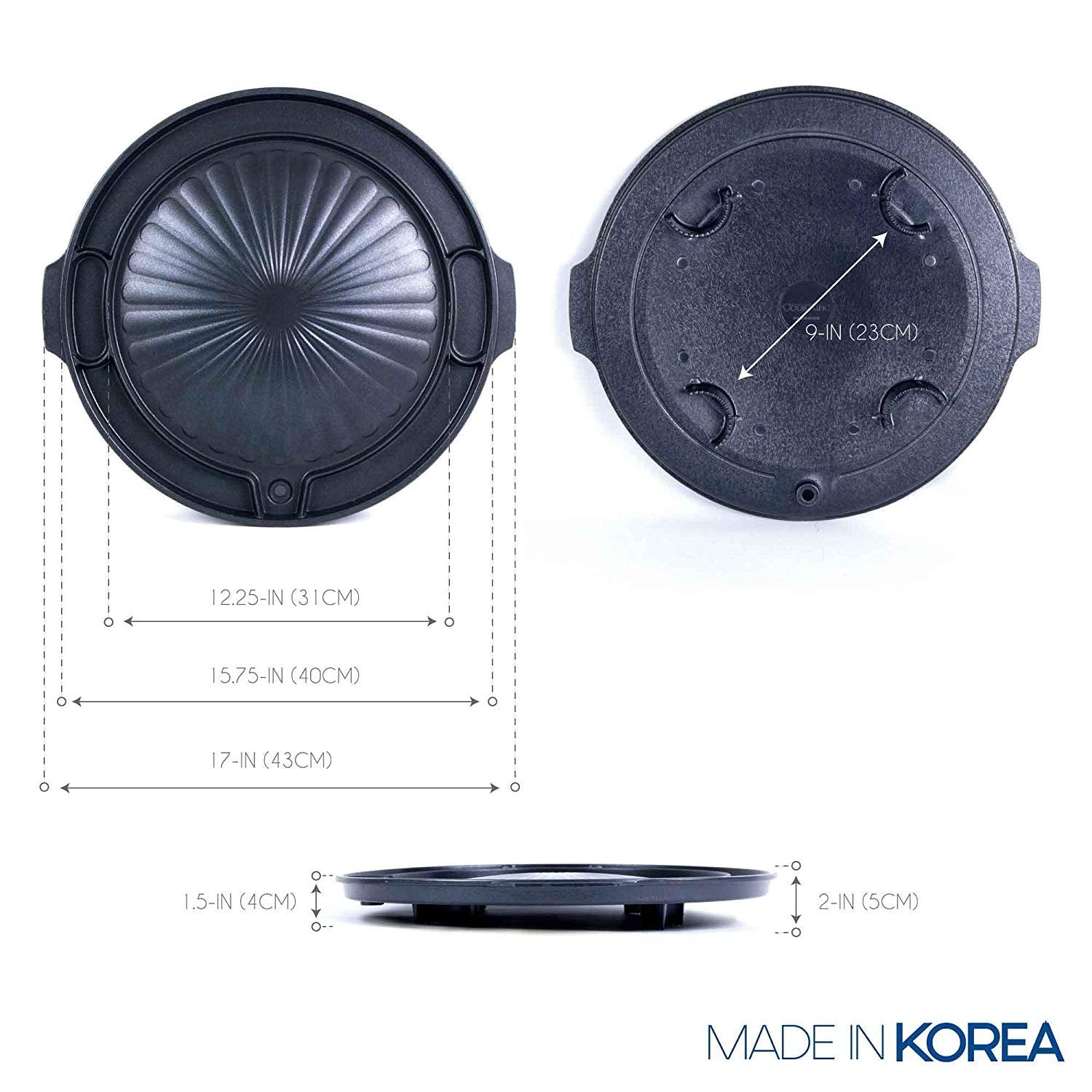 COOKKING Master Grill Pan grease drainage system visible for cleaner grilling