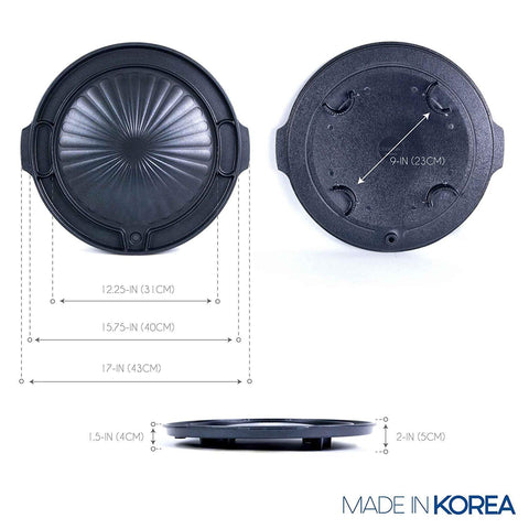 COOKKING Master Grill Pan grease drainage system visible for cleaner grilling