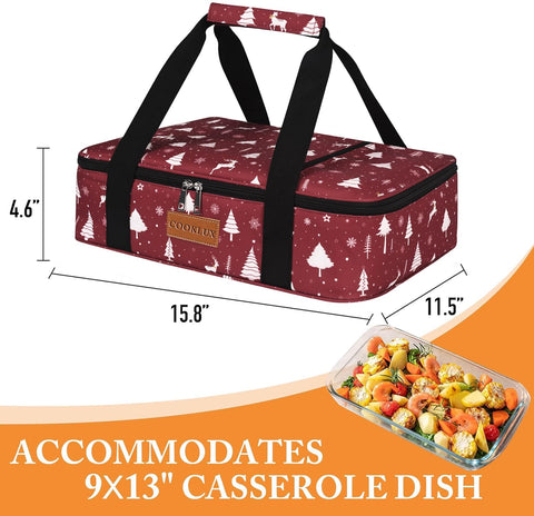Cooklux dual-zipper design provides easy access to hot or cold meals.