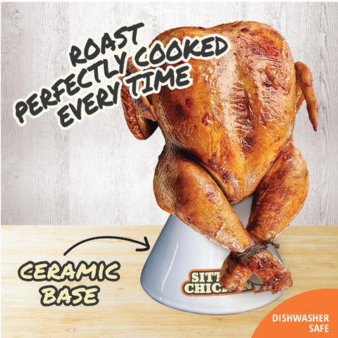 COOK'S CHOICE Sittin' Chicken top-steam-ports highlighting moisture distribution.