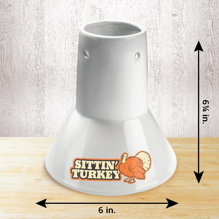 COOK'S CHOICE Sittin' Turkey hollow shaft enables easy infusion with beer or sauces.
