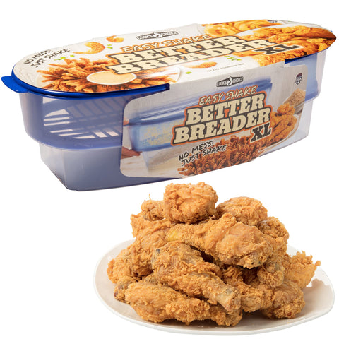 COOK'S CHOICE XL Better Breader Bowl assembly shows all-in-one breading station benefits