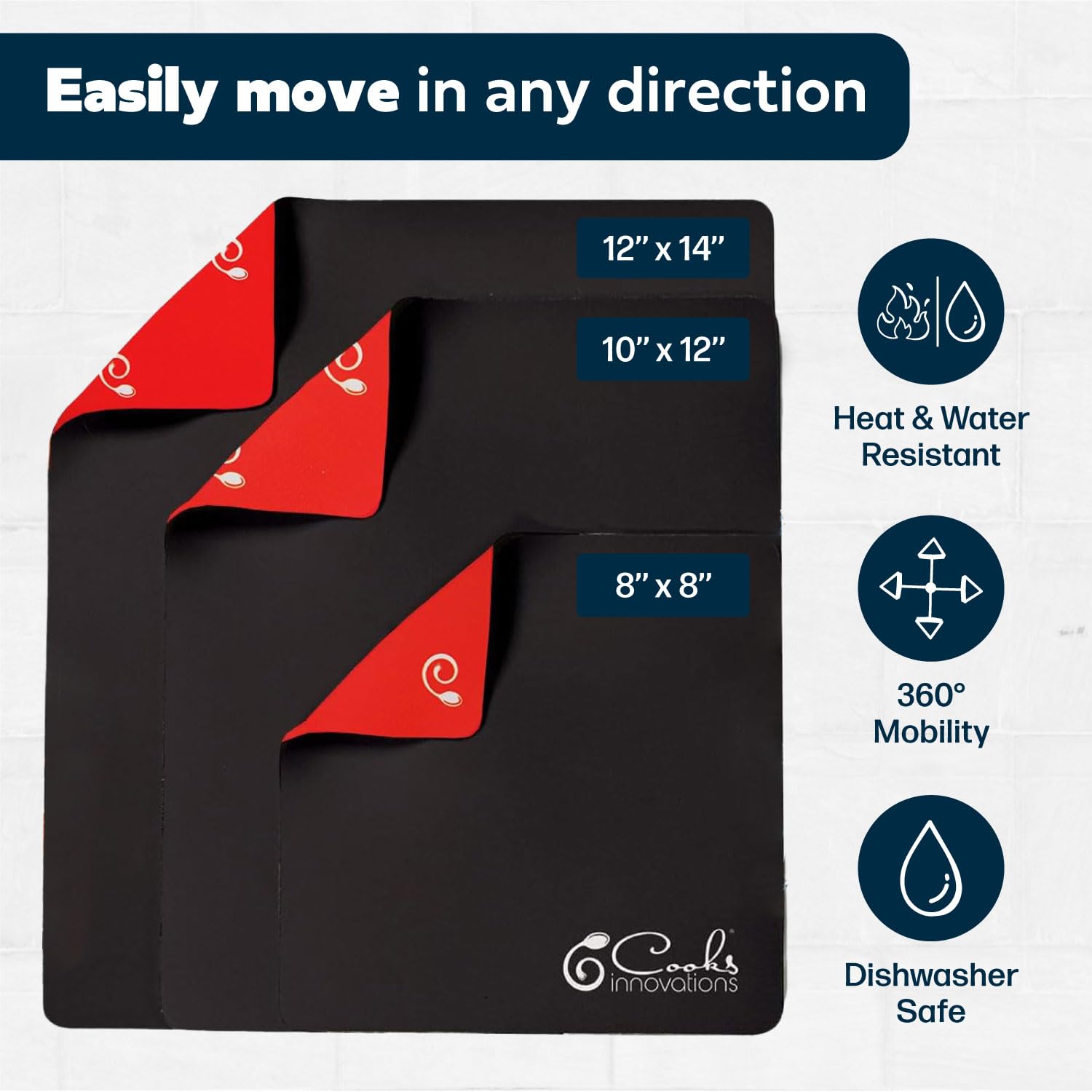 Cooks Innovations Cuisinart-compatible mats offer a stable base for hot items