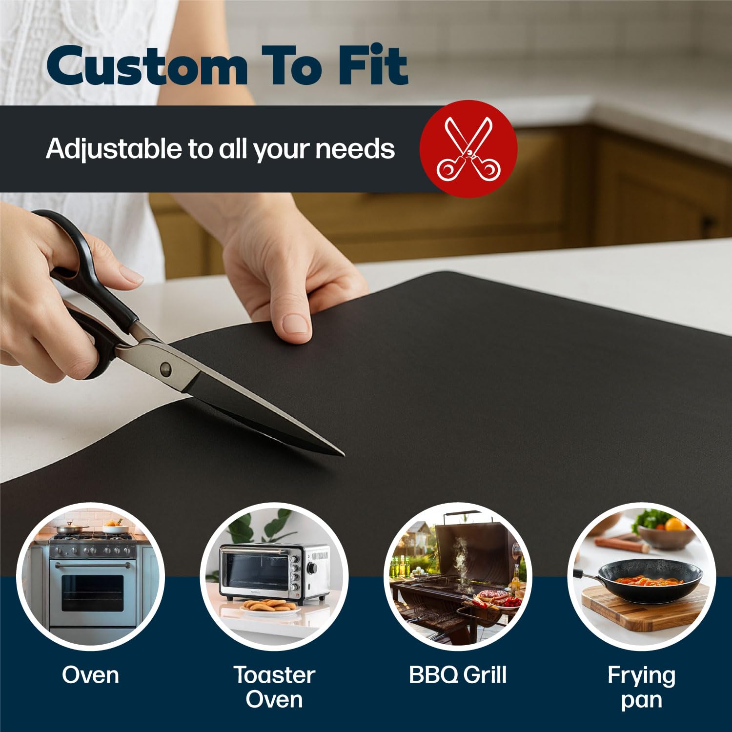 Cooks Innovations cut to fit liner easy to customize for different oven racks
